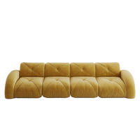 4-SITZER SOFA Chenille Gelb - Gelb, Textil (358/76/95cm) - WISHDOR