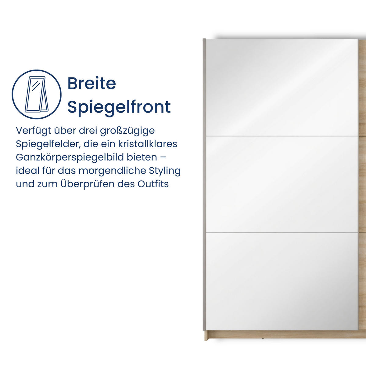 SCHWEBETÜRENSCHRANK 2-Türen mit Spiegel in Sonoma - Sonoma Eiche, Holzwerkstoff (60/207/200.6cm) - Home Collective