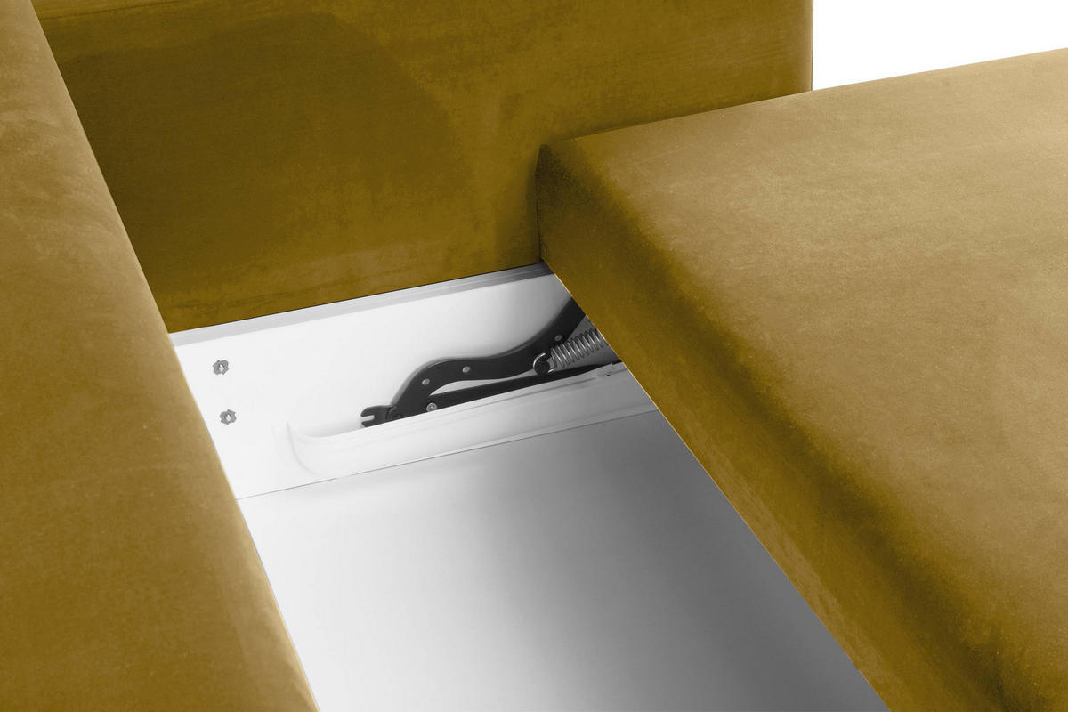 3-SITZER-SCHLAFSOFA ERISO mit weiche Sitzfläche und hohe Rückenlehne, Velour-Stoff, honig - Braun/Honig, Textil (220/80/100cm) - KONSIMO®