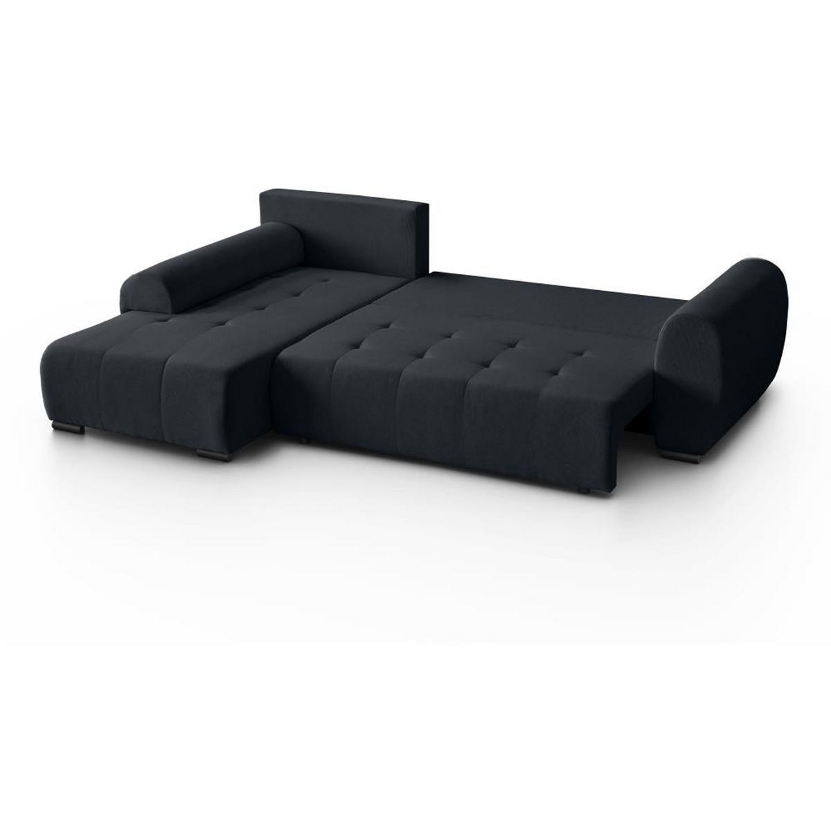ECKSCHLAFSOFA Diana mt Bettkasten schwarz links - Schwarz, Textil (255/175cm) - Beautysofa