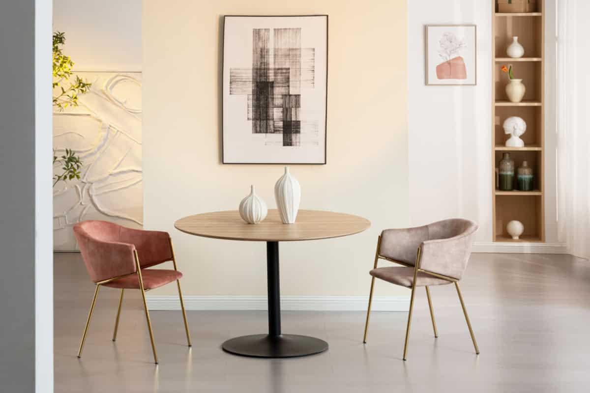 STUHL NOBLESSE Samt Beige 80 cm - Champagner/Beige, Textil/Metall (52/77/60cm) - riess-ambiente