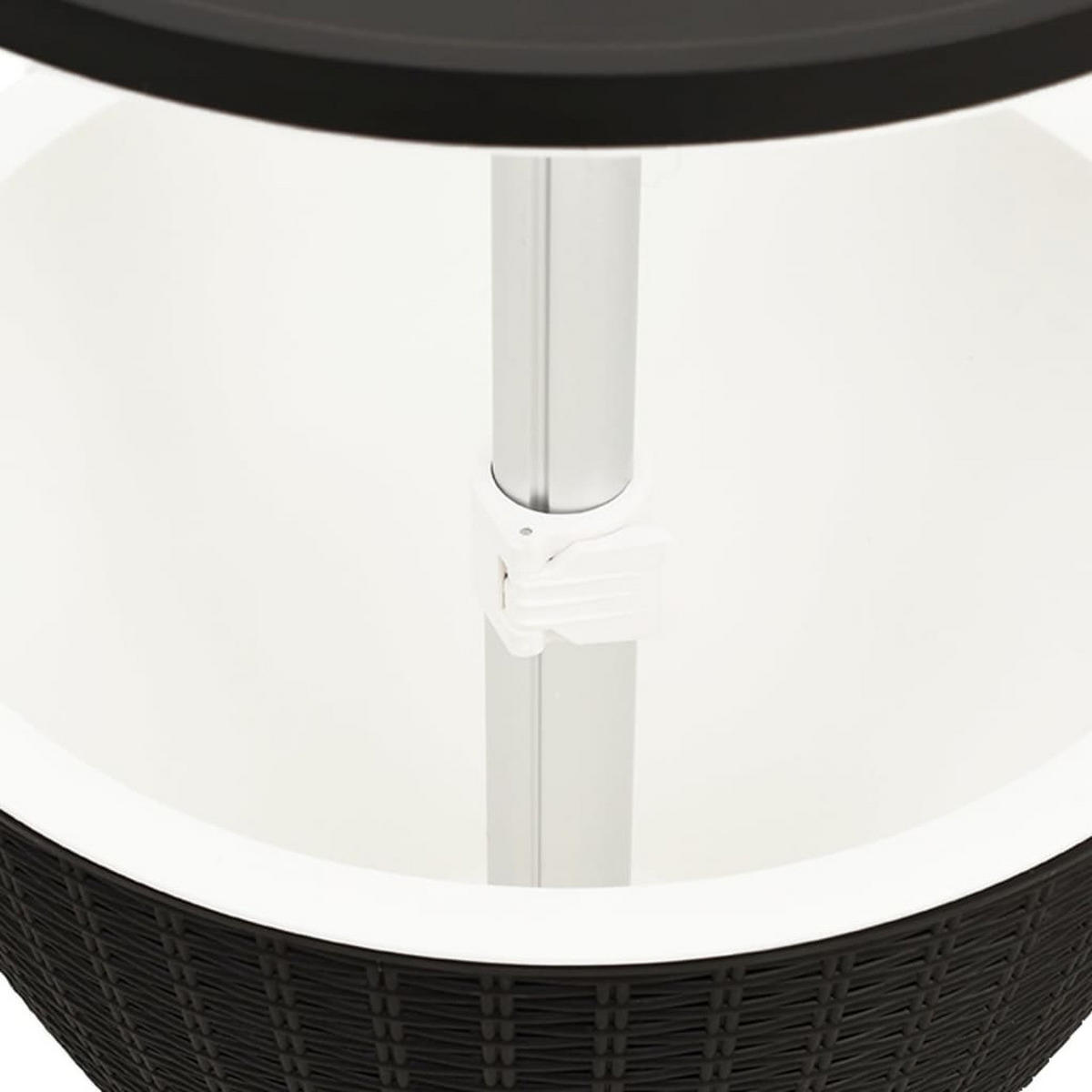 TISCH 3-IN-1 MIT EISKÜHLER SCHWARZ POLYPROPYLEN - Schwarz, Kunststoff (48/48/82cm) - vidaXL