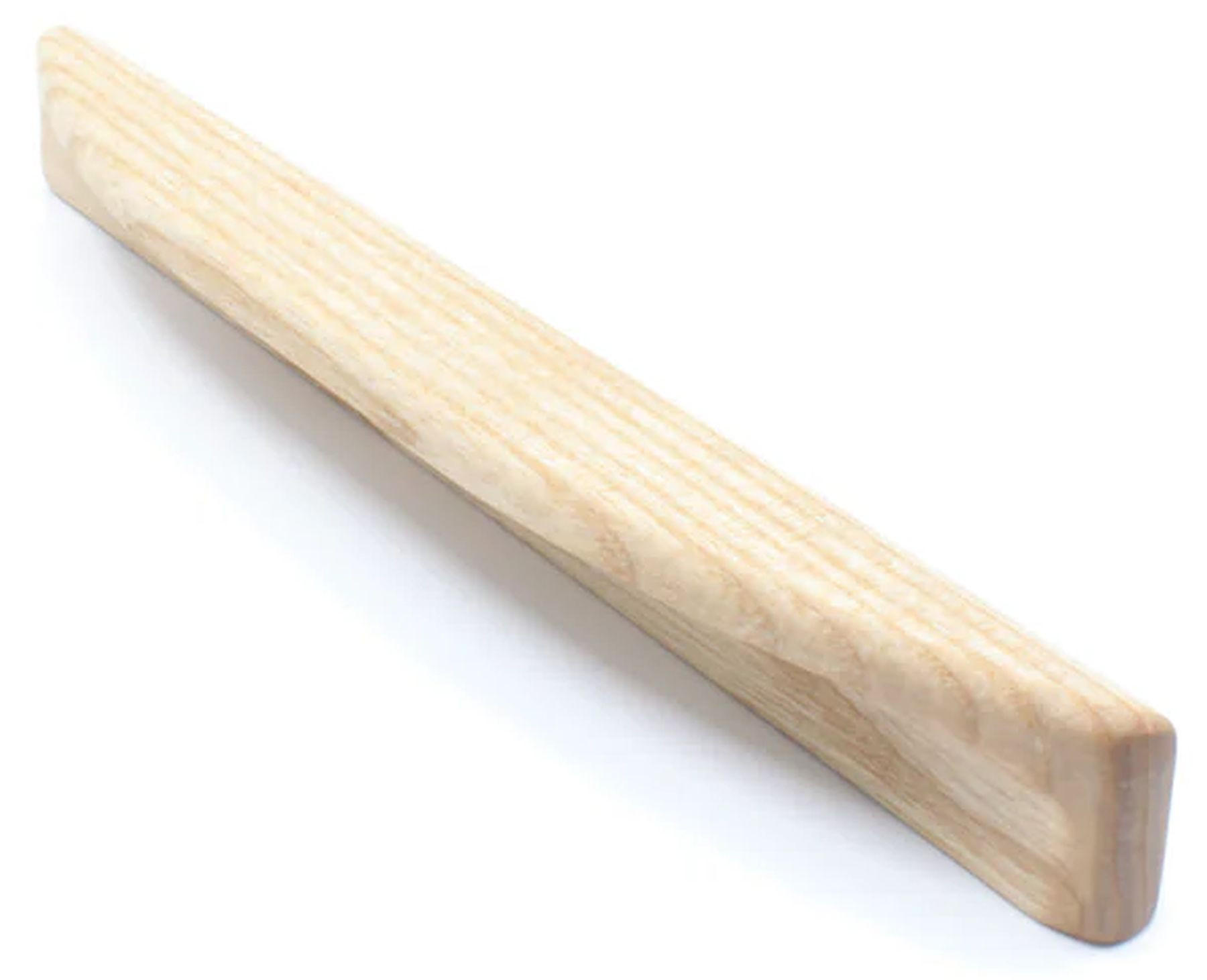 GRIFFLEISTE BA 96mm, Möbelgriff Esche massiv, Schubladengriff Küche - Edelstahlfarben, Metall (2.5/2/11.8cm)