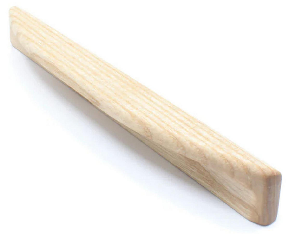 GRIFFLEISTE BA 96mm, Möbelgriff Esche massiv, Schubladengriff Küche - Edelstahlfarben, Metall (2.5/2/11.8cm)