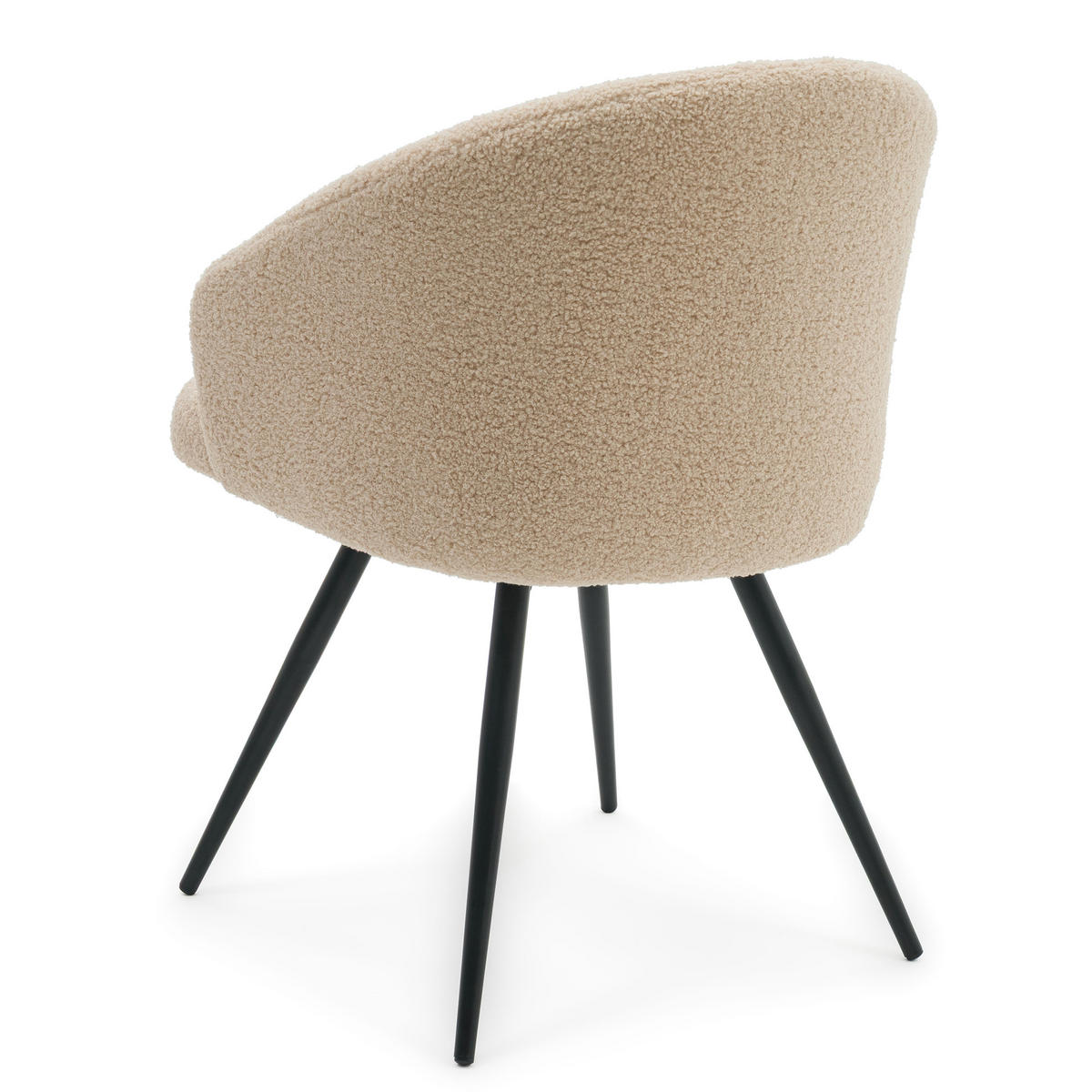 STUHL MODENA drehbar gepolsterter mit Steppung - dunkelbeige - Boucle Teddy - Beige/Schwarz, Textil/Metall (57/80/59cm) - NEW HOME