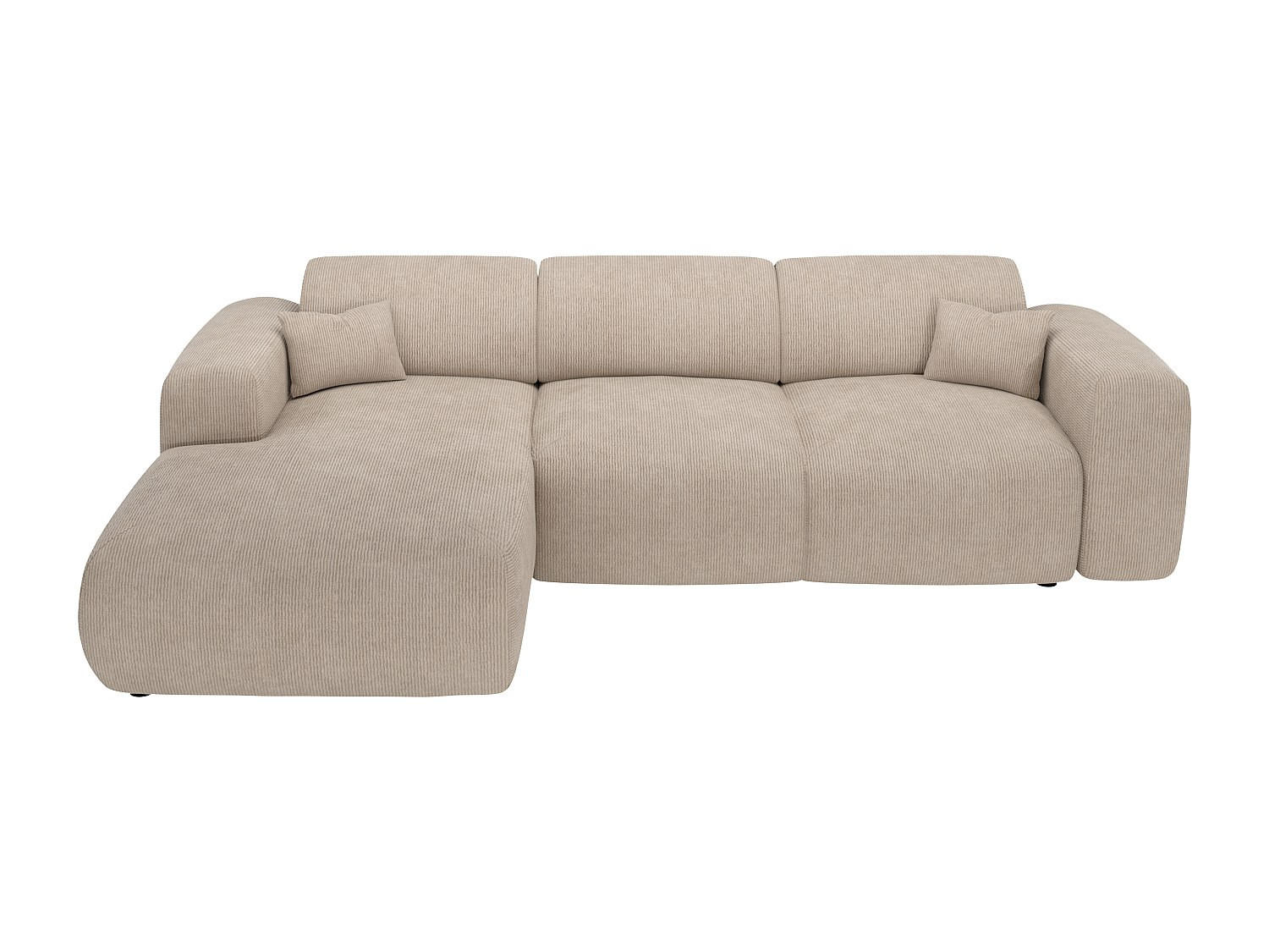 SCHLAFSOFA - 5 Personen - Samt, Stoff - Beige - - Beige, Textil (283/77/180cm) - Vente-Unique