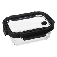 GLASBEHÄLTER Transparent - Schwarz, Glas (14.5/6.8/19cm)