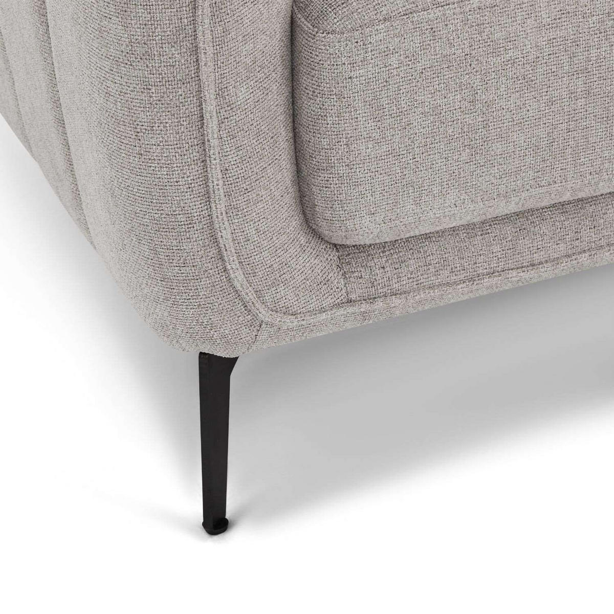 ZWEISITZER-SOFA Webstoff Grau - Schwarz/Grau, Textil/Metall (158/85/85cm) - Furnhouse