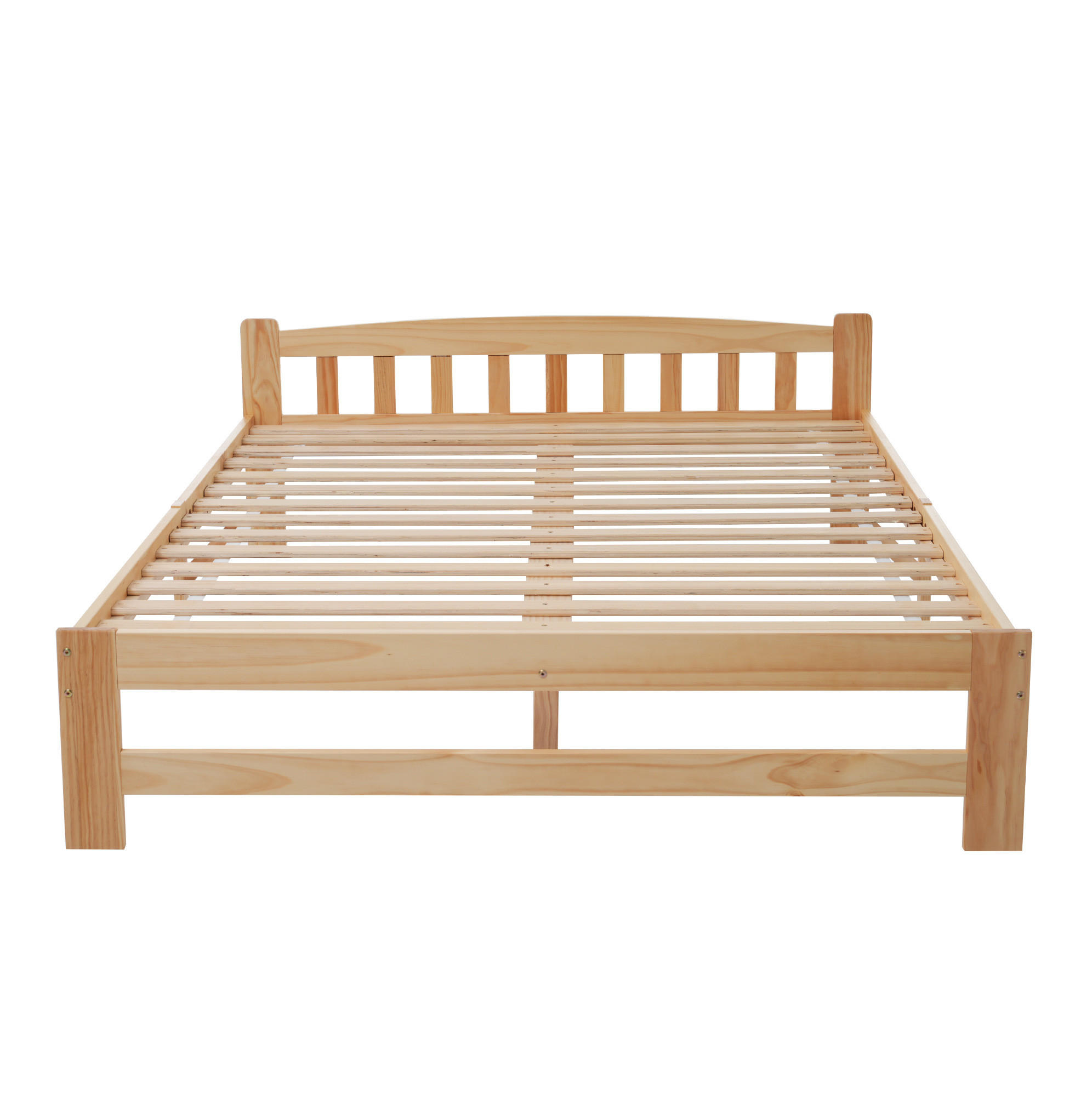 BETT 140/200 cm aus Massivholz Natur mit Kopfteil und Lattenrost - Naturfarben, Holz (140/200cm) - Flora Grace