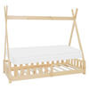 KINDERBETT Tipi mit Matratze 80x160 cm Natur - Naturfarben, Holz (86/150/168cm) - ML-DESIGN
