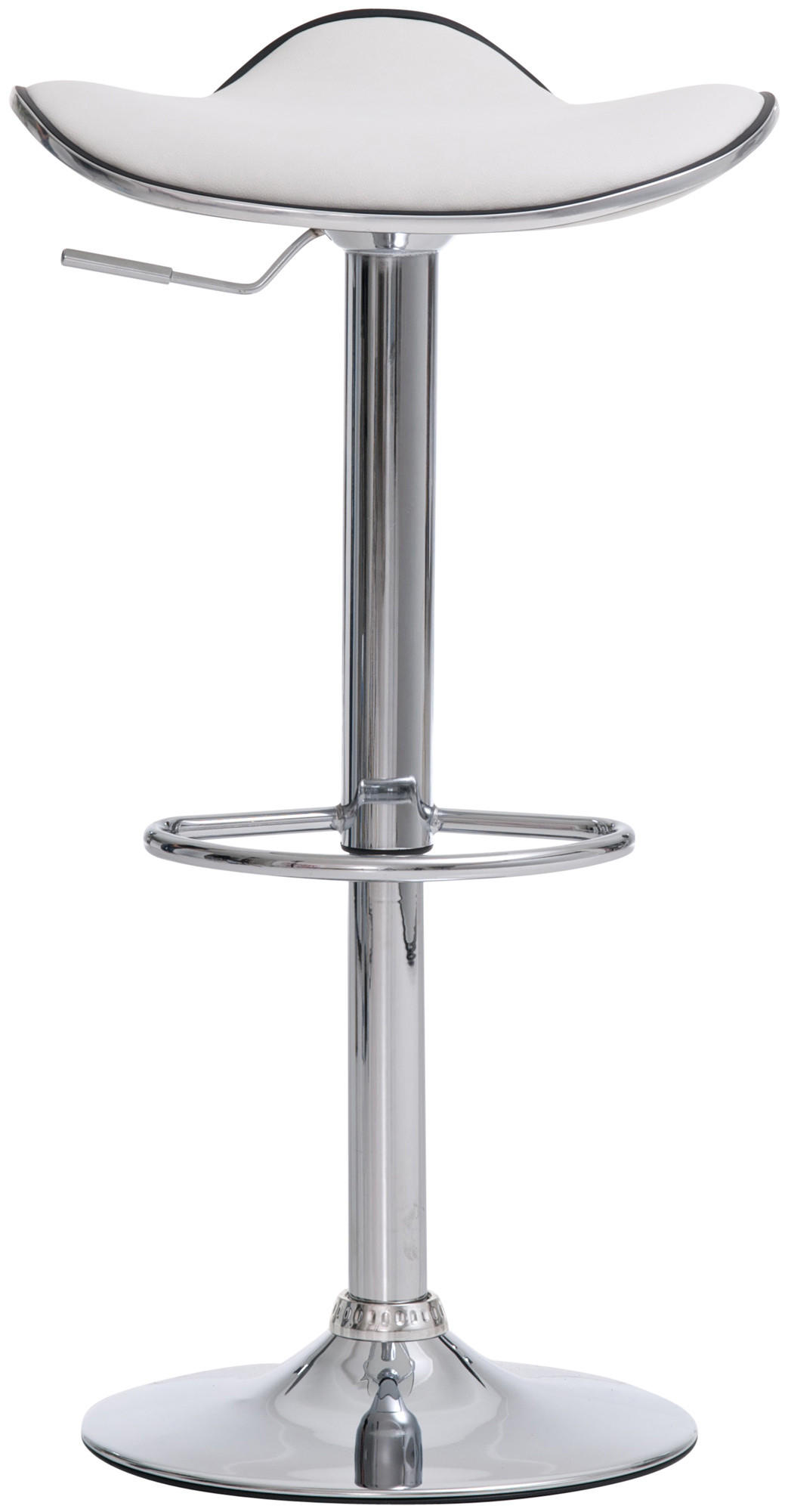 BARHOCKER 2er Set Lederlook Weiß - Chromfarben/Weiß, Textil/Metall (45/71/45cm) - CLP