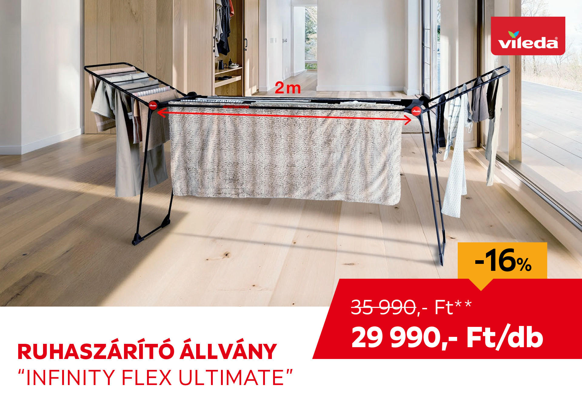 Ruhaszárító állvány "Infinity Flex Ultimate" Kiemelt termék 35990 Ft.- helyett 29990 Ft.-