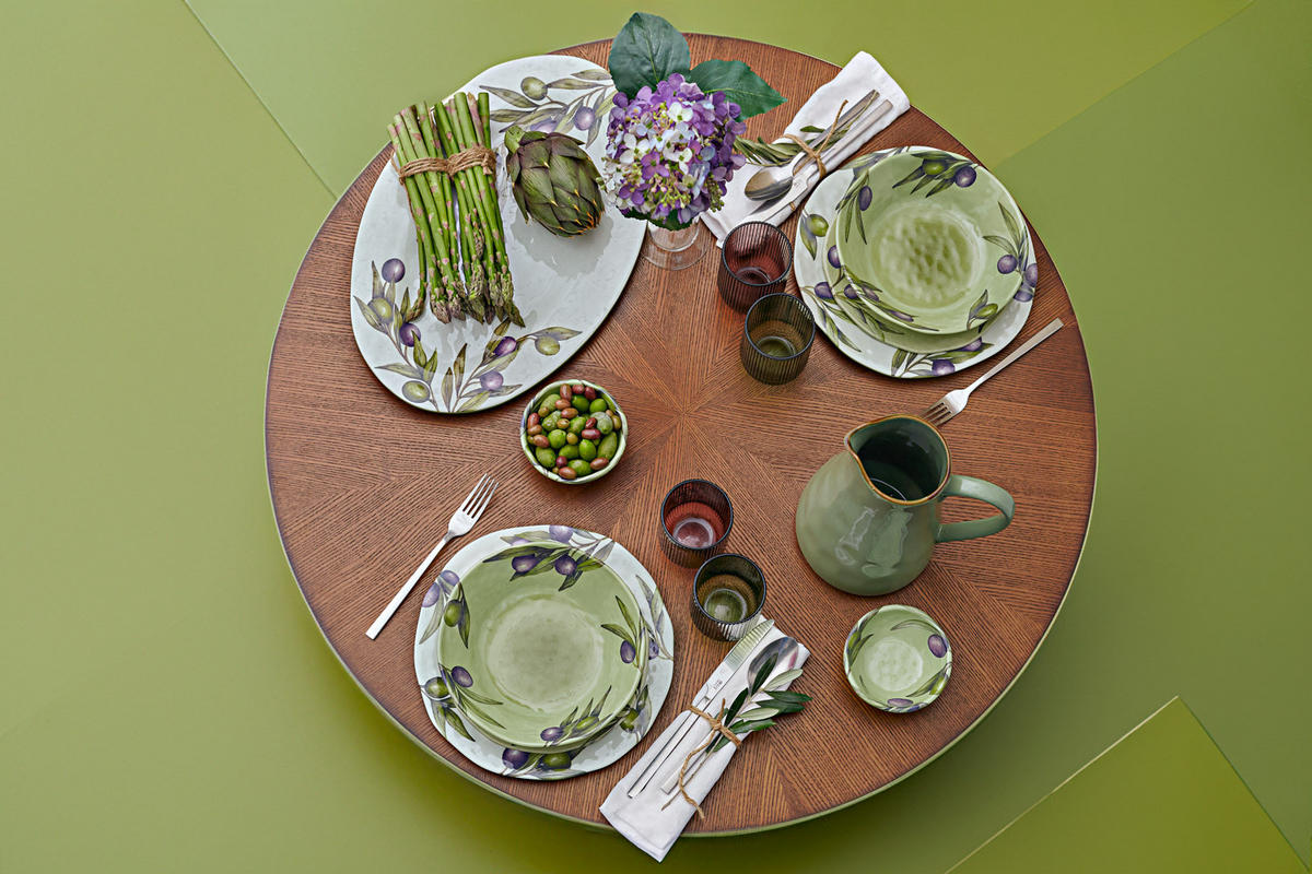 SUPPENTELLER Tieferteller Ø 21 cm Olive Set mit 2 Stück - Grau, Kunststoff (21/21/5cm) - Rose & Tulipani