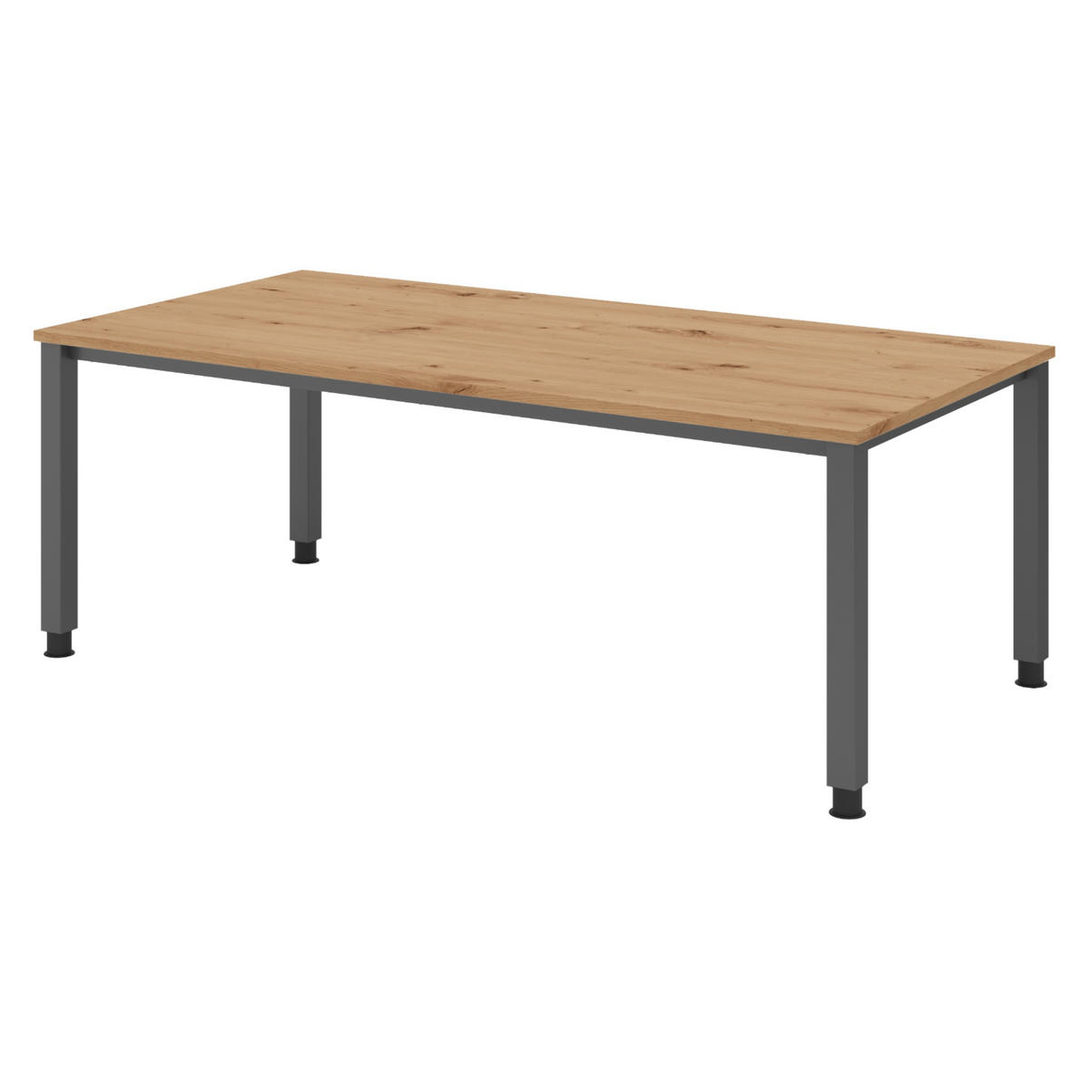 SCHREIBTISCH Serie-Q Gestell: Graphit 100/200/74 cm in Wildeiche - Wildeiche, Holzwerkstoff (100/200/74cm) - bümö
