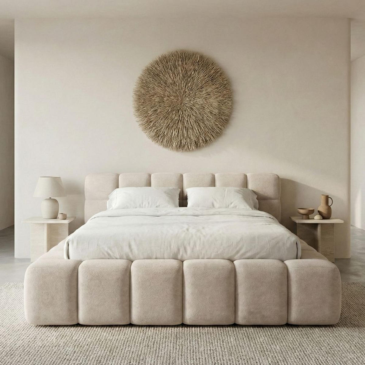 POLSTERBETT NUBO Premium 180x200 cm mit Bettkasten – PERFECT HARMONY 80 - Hellgrau, Holz (180/200cm) - Dekori_Interiors