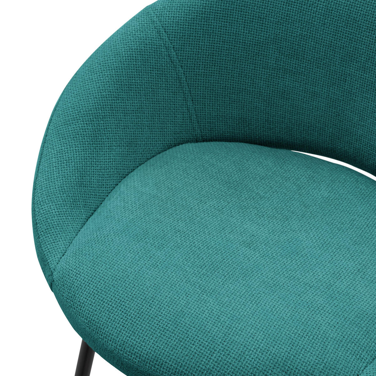 BARHOCKER 2er Set Petrol mit Stoffbezug - Türkis/Schwarz, Metall (56/94/50cm) - ML-DESIGN