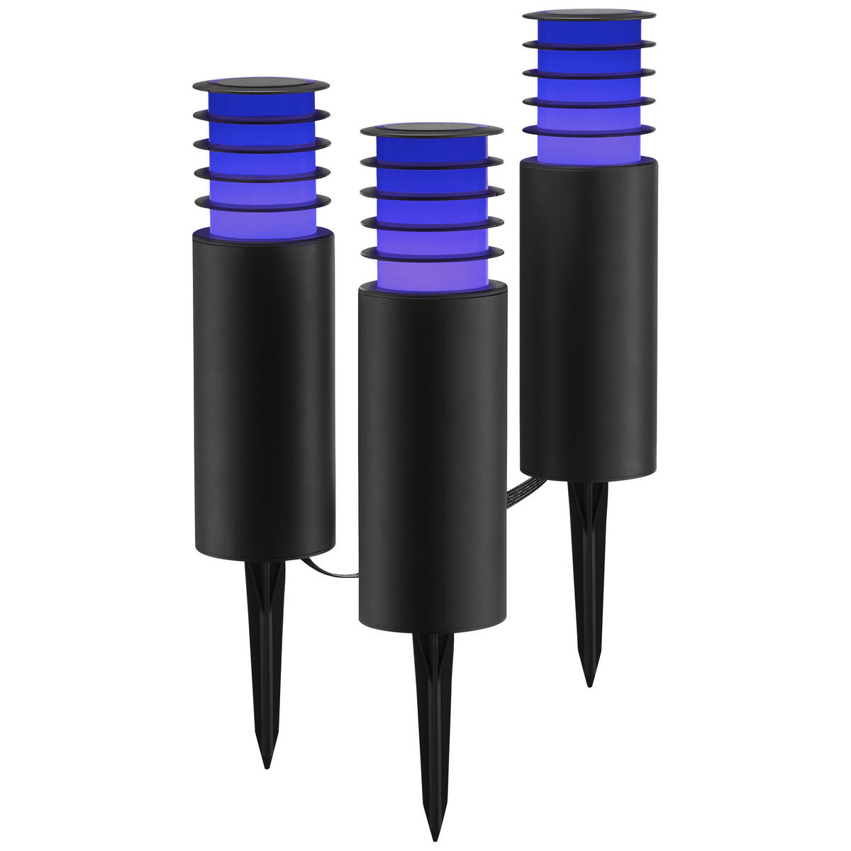 LED AUßENLEUCHTE Carosu Schwarz 7,6/7,6/38,8 cm - Schwarz, Kunststoff (7.6/7.6/38.8cm) - Brilliant