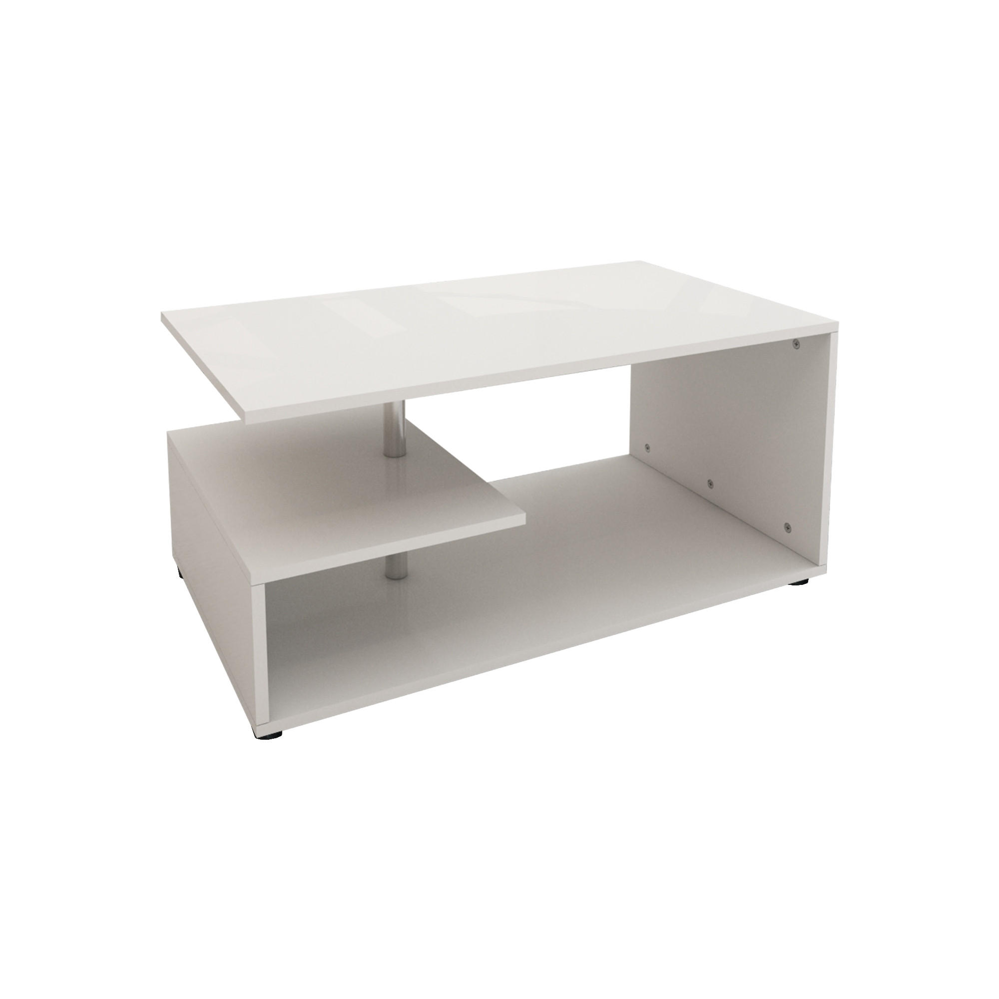 COUCHTISCH rechteckig Weiß 91/41/52,6 cm - Weiß, Holzwerkstoff (52.6/41/91cm) - ML-DESIGN