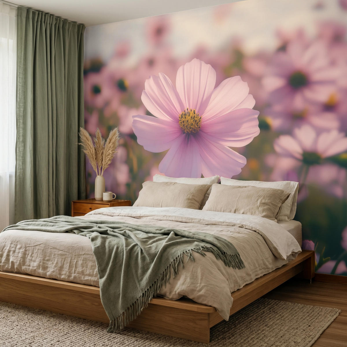 TAPETE - Blumen - Lila - Unscharf - 260x220 cm - Rosa, Papier (260/220cm) - OnlyWow