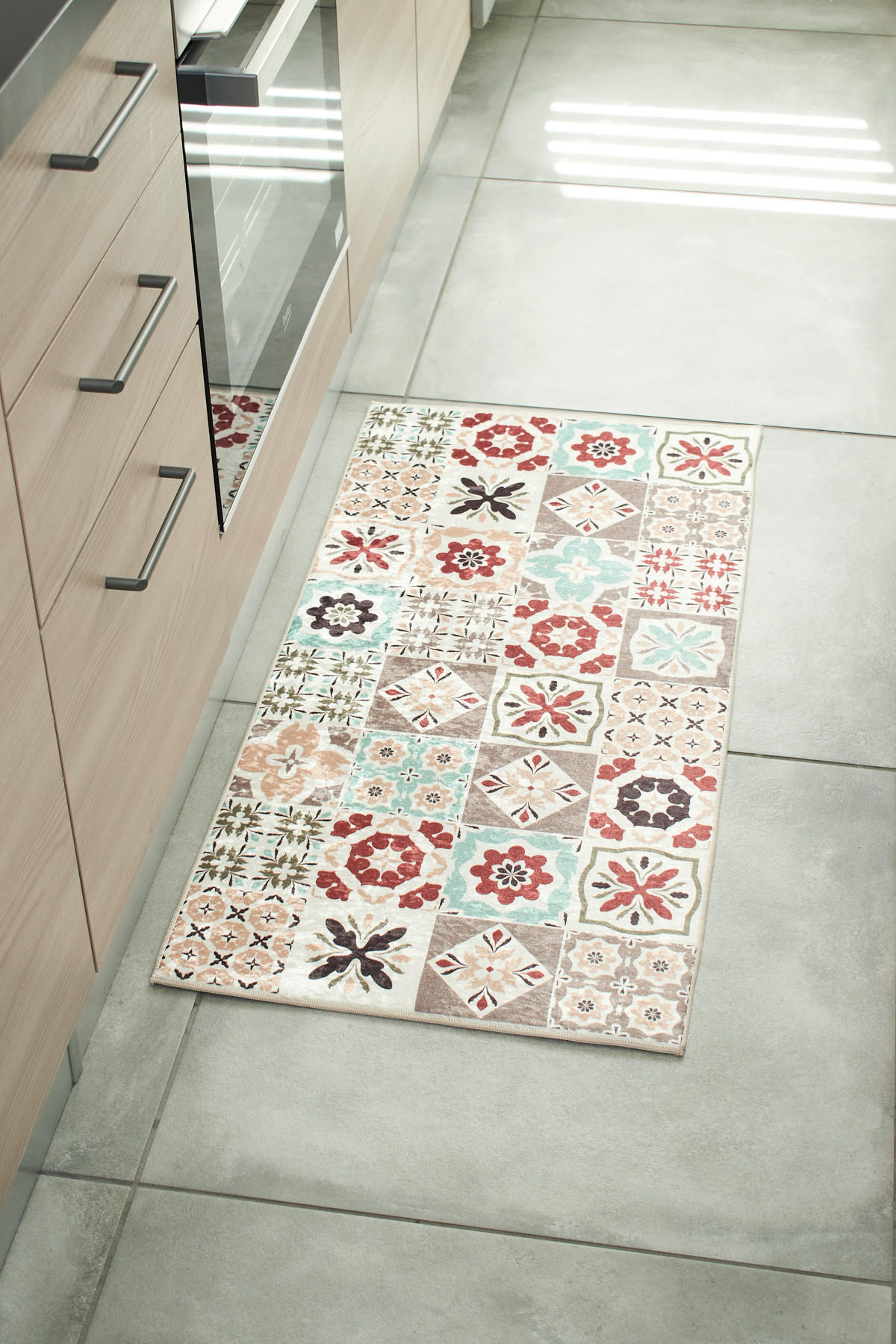 KÜCHENTEPPICH mit mehrfarbigem Zementfliesenmuster Azulejo 50x100 cm - Multicolor, Textil (50/100cm) - Nazar Rugs