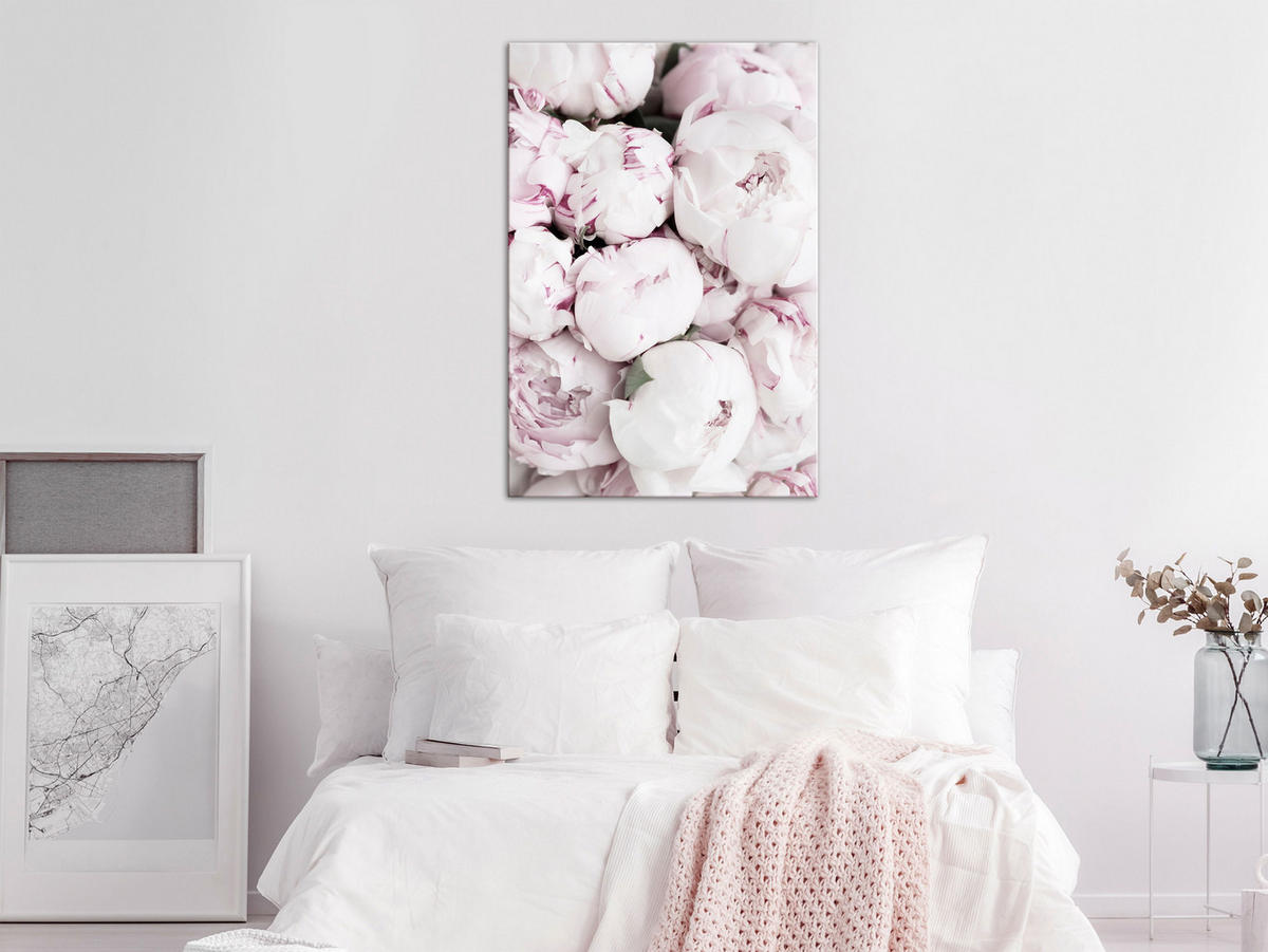 KUNSTDRUCK Rosa 40/60 cm - Pink/Weiß, Textil (40/60cm) - KUNSTLOFT