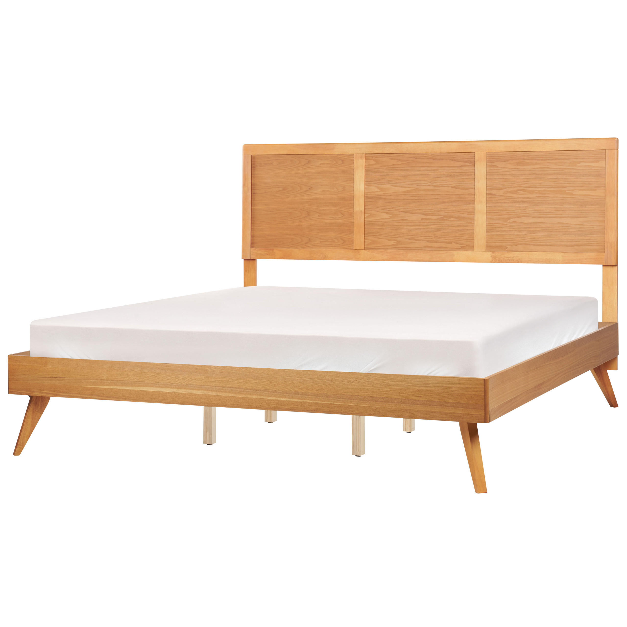 BETT mit Lattenrost 180x200 cm Heller Holzfarbton Istres - Hellbraun, Holzwerkstoff (180/200cm) - Beliani