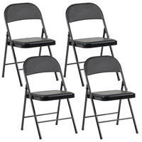 KLAPPSTUHL 4er-Set Metall Schwarz Shasta - Schwarz, Metall (45/77/47cm) - Beliani