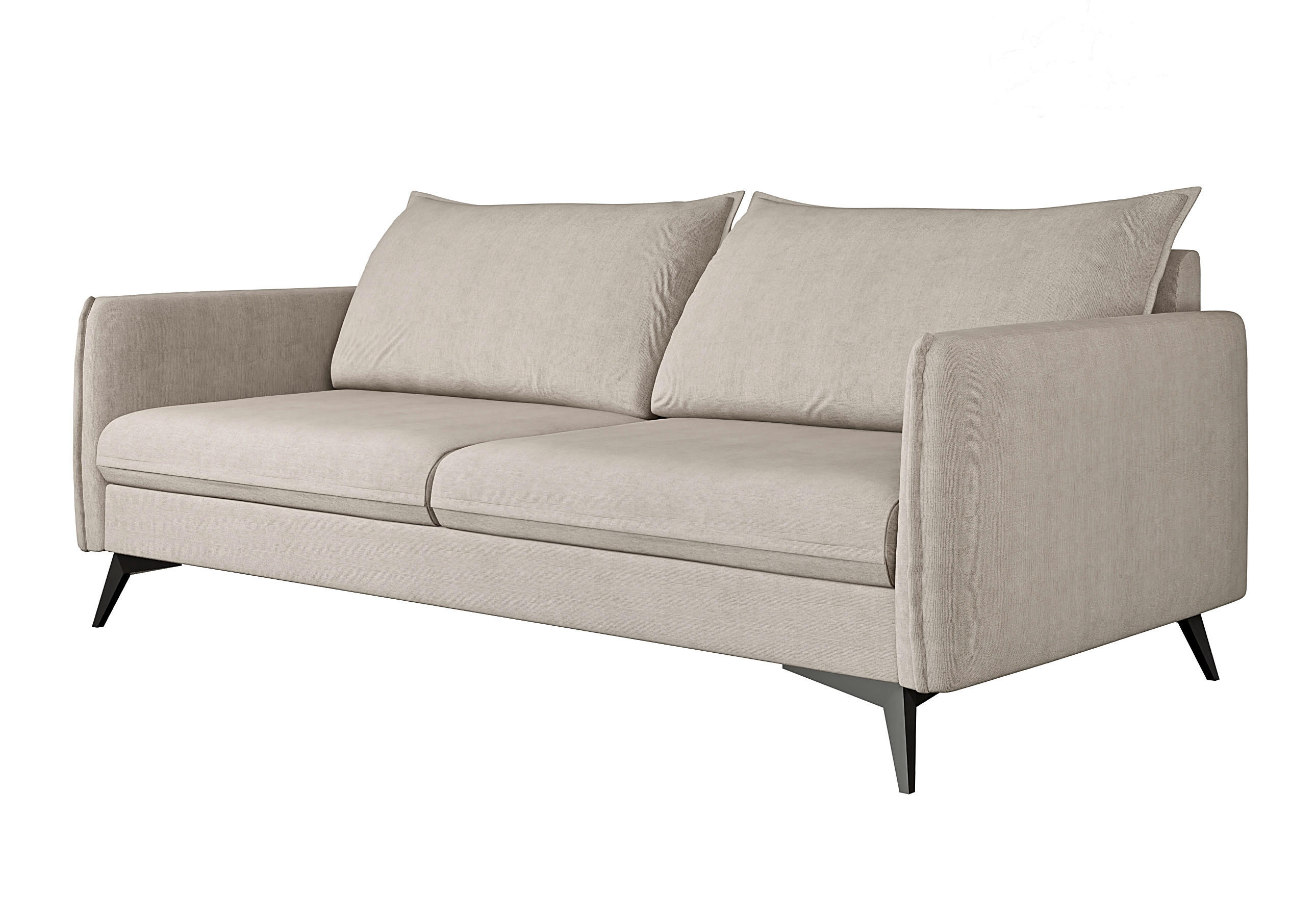 3-SITZER-SOFA Pulse Beige Luxusmicrofaser - Ecru/Beige, Holz/Textil (199/86/91cm) - S-Style Möbel