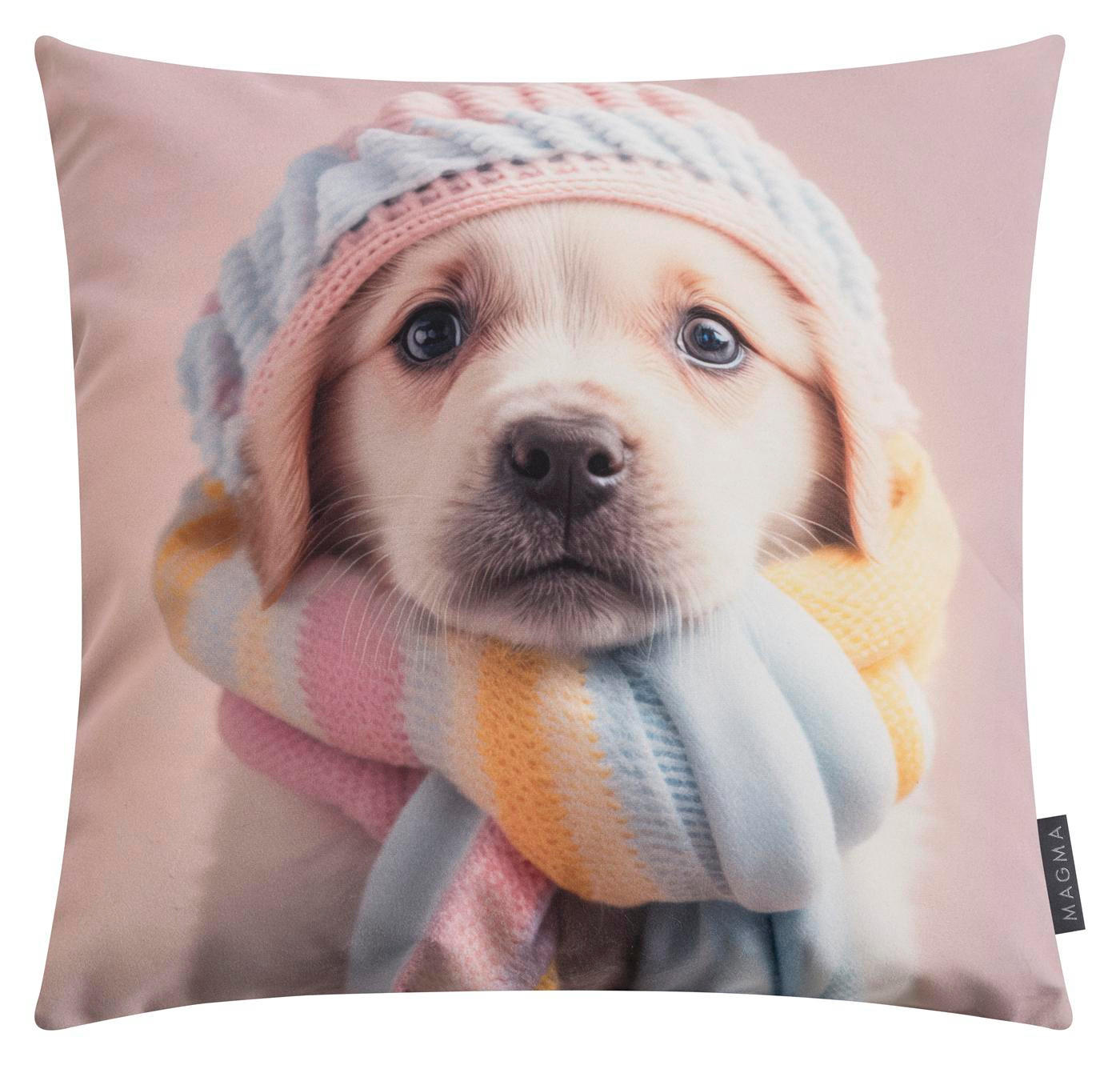 DEKOKISSEN Candy Hund - Rosa, Textil (45/45/8cm) - Magma Heimtexx