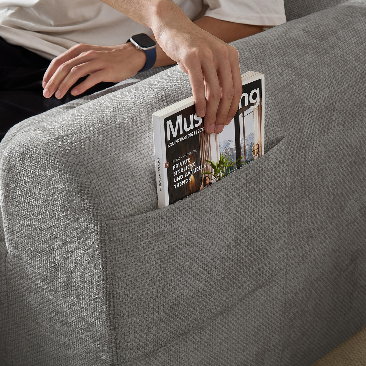 ECKSOFA 263/132.5/68 cm Hellgrau Chenille - Hellgrau, Textil (263/132.5cm) - Oxeza