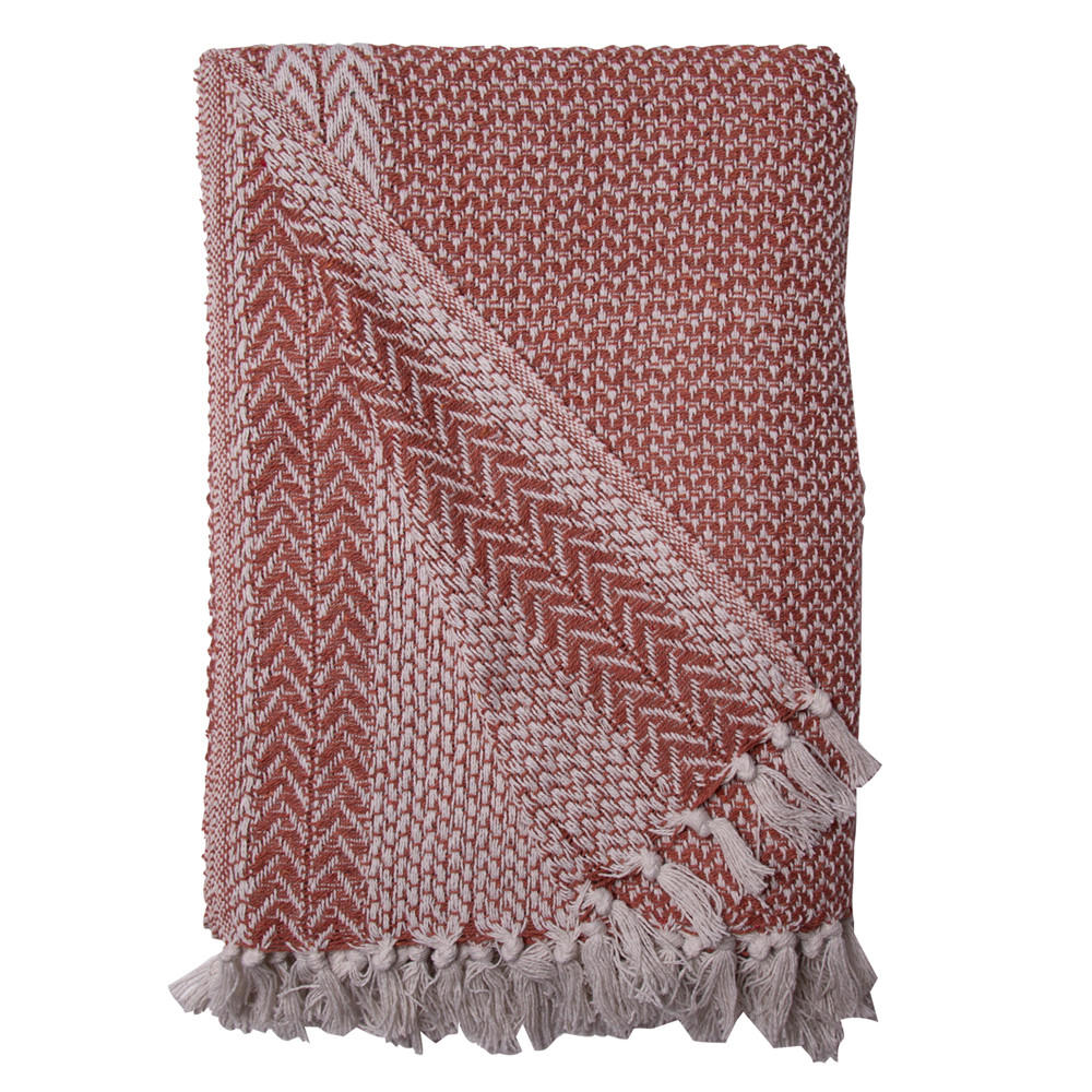 DECKE Agatha 130x180 cm, 100% Baumwolle, Alt Rosa - Altrosa, Textil (130/180cm) - Au Maison