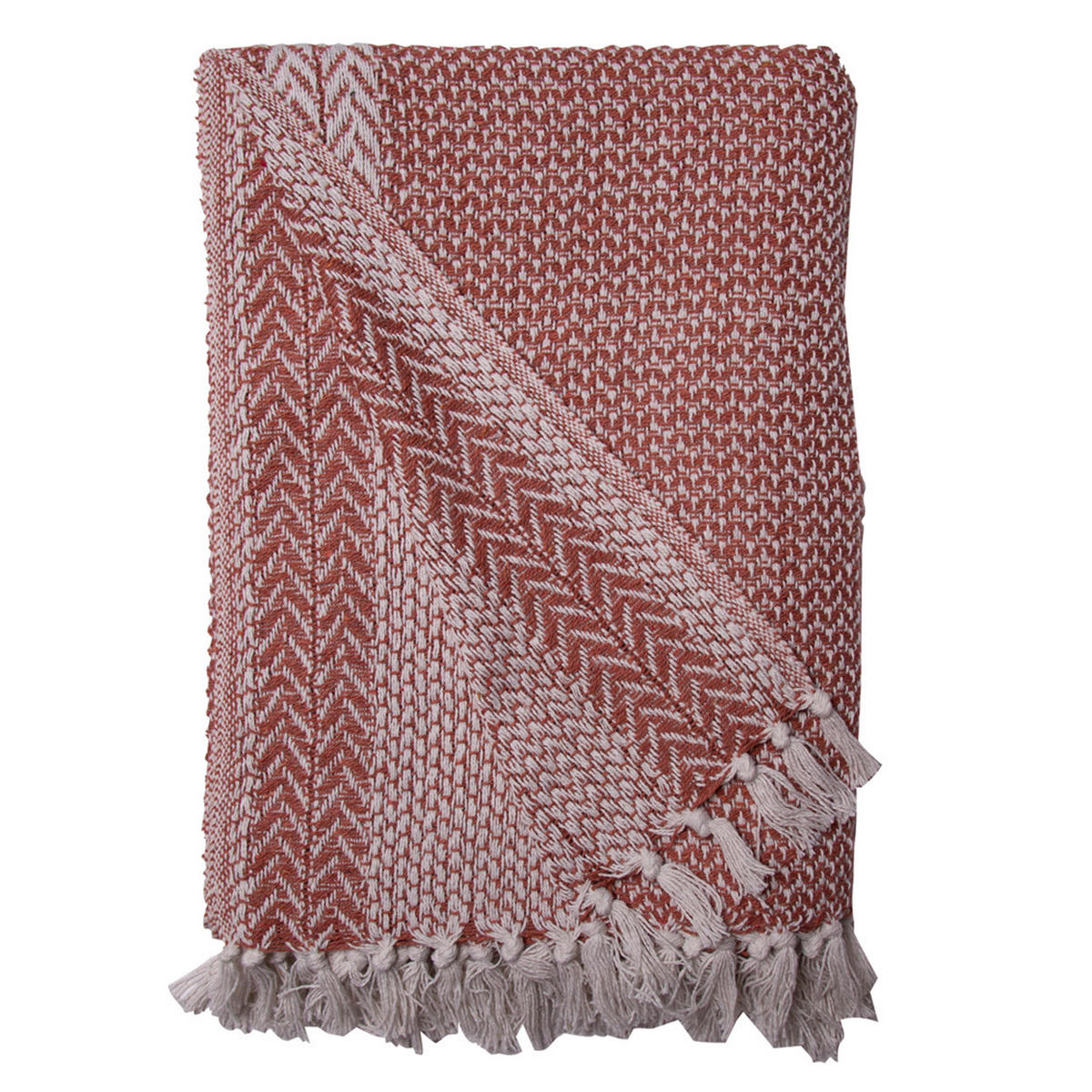 DECKE Agatha 130x180 cm, 100% Baumwolle, Alt Rosa - Altrosa, Textil (130/180cm) - Au Maison