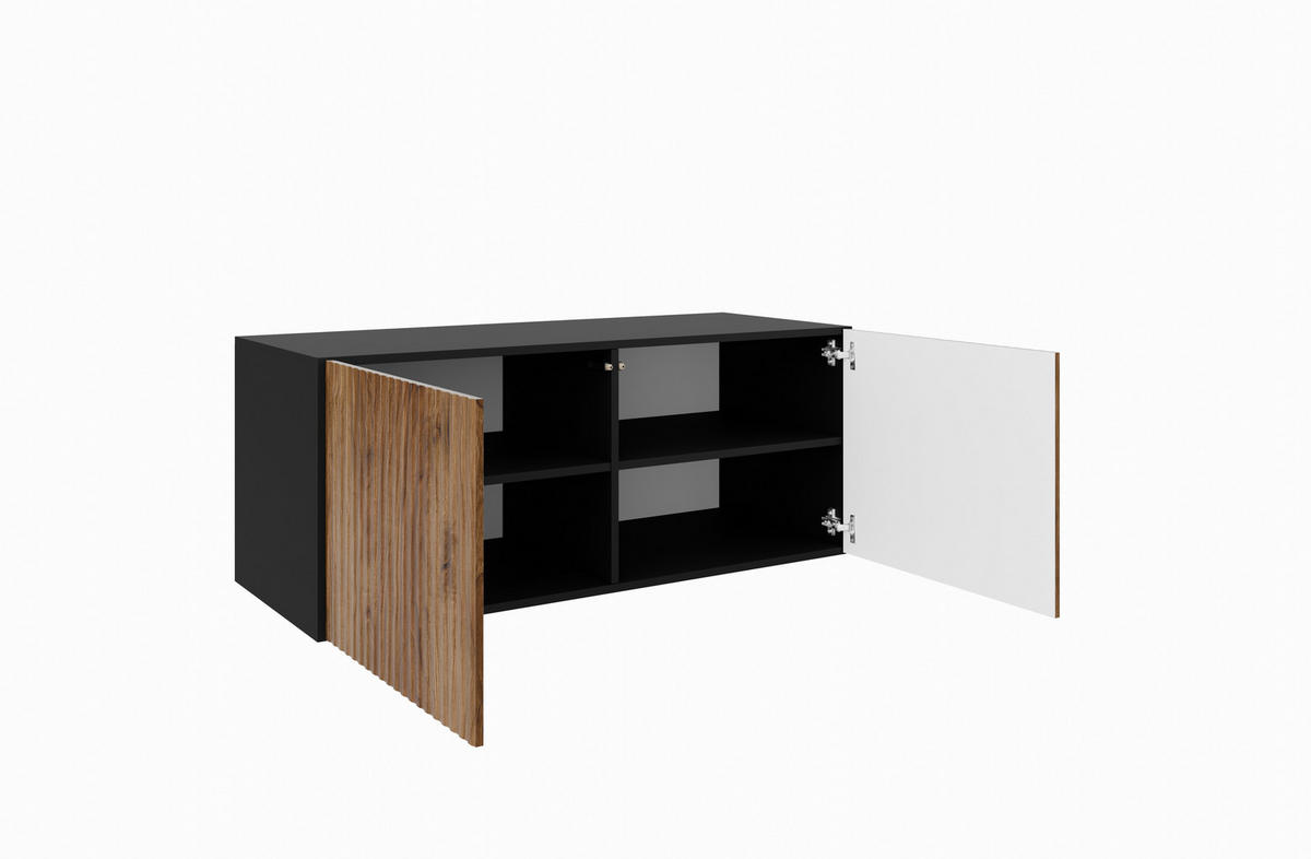 TV-SCHRANK NOE - Wildeiche/Schwarz, Holzwerkstoff (100/41/40cm) - Meblini