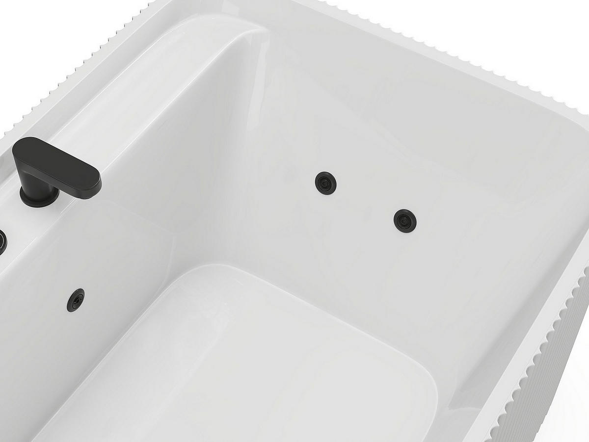 WHIRLPOOLBADEWANNE - 1 Person - acryl - weiß Sizora - Weiß, Kunststoff (170/58/80cm) - Vente-Unique