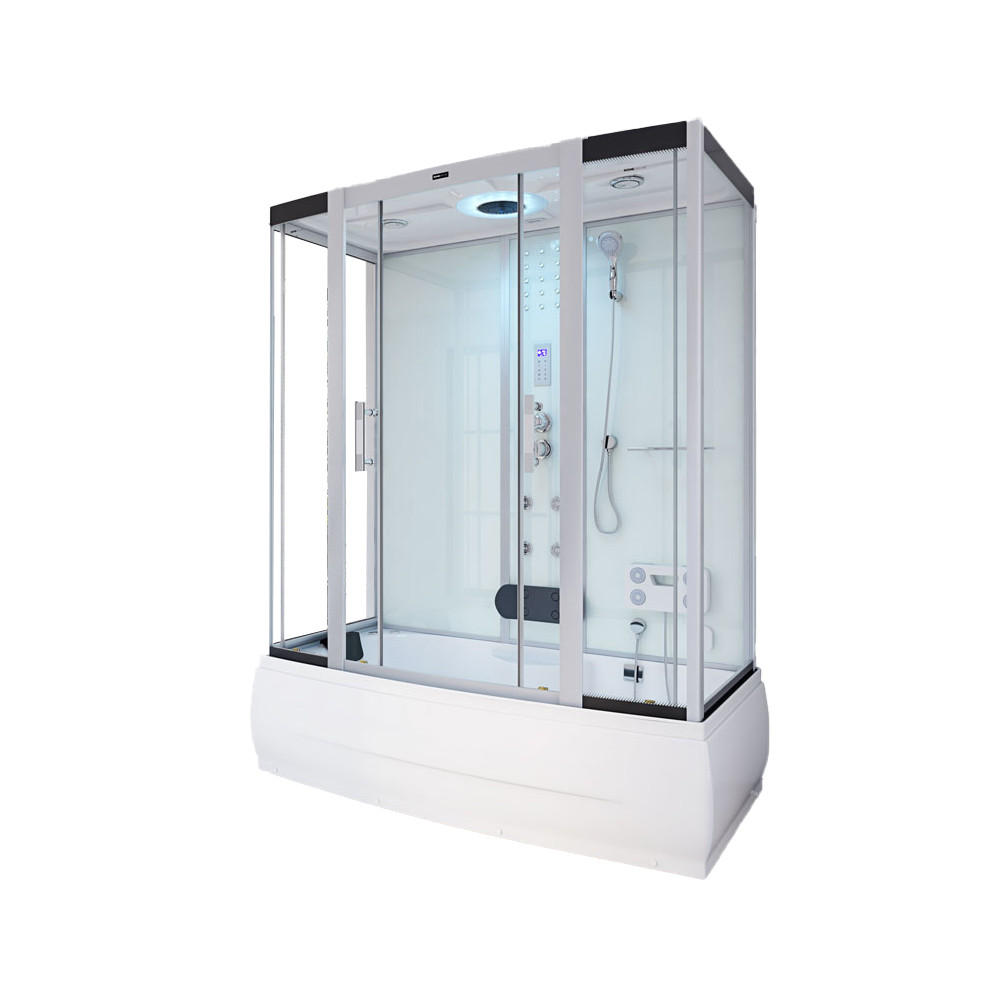 DAMPFDUSCHE DIAMOND BIG - Weiß, 190 x 100 cm - Weiß, Glas (100cm) - Home Deluxe