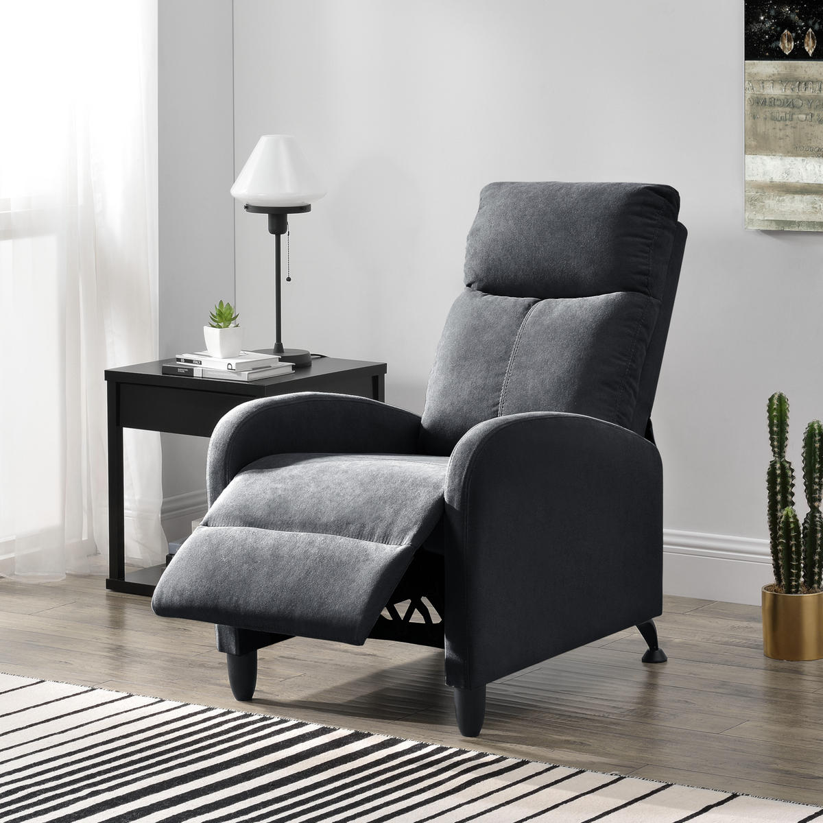 POLSTERSESSEL Bregenz Textil Grau - Grau, Textil (60/102/92cm) - [en.casa]