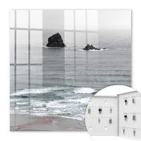 SCHLÜSSELBOX Weiß 30x30 cm – Türöffnung nach rechts - Meer aus Felsen - Grau, Metall (30/30/5cm) - TULUP