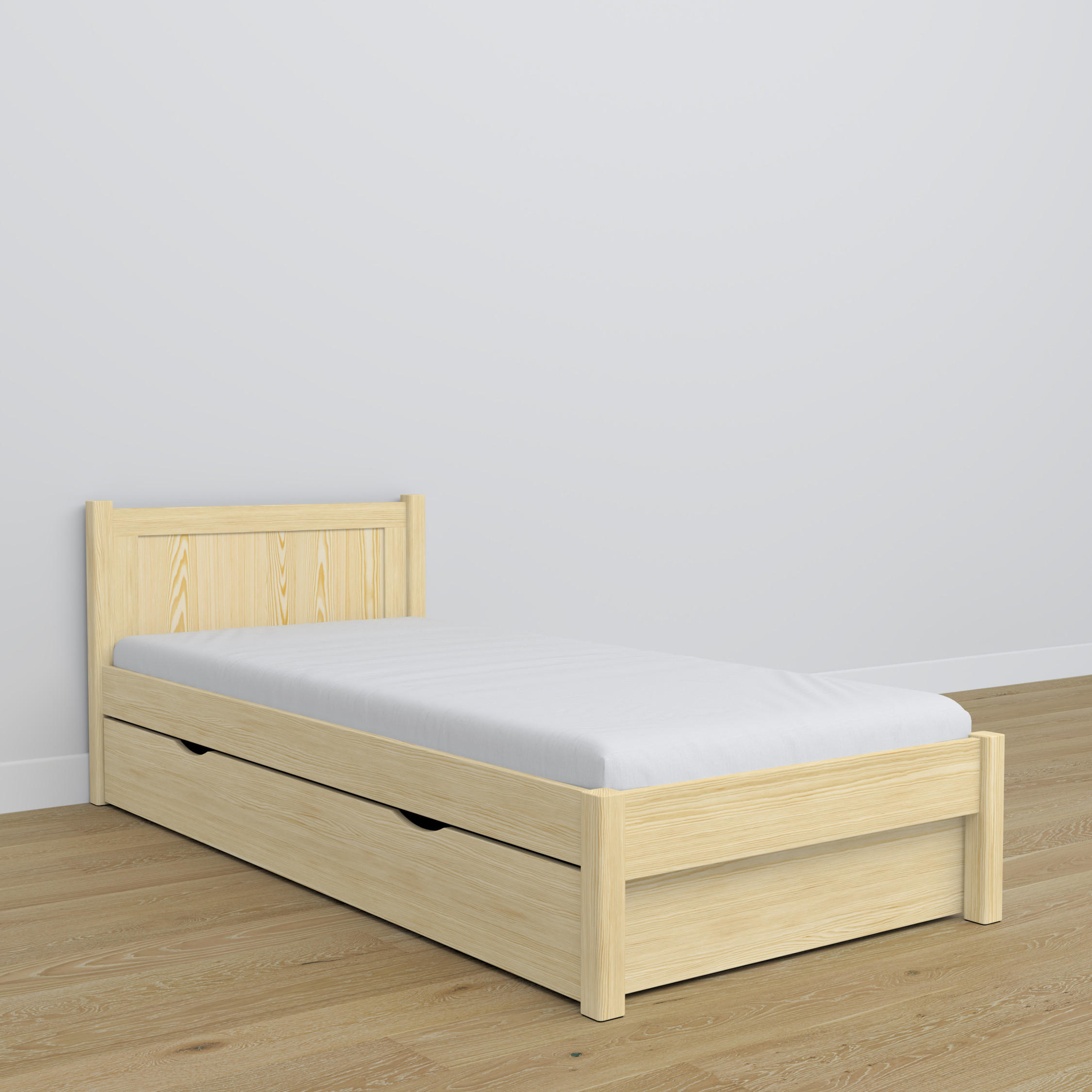 BETT mit Schublade N02 Klare Kiefer 80/200 - Braun, Naturmaterialien/Holz (80/200cm) - N-Wood