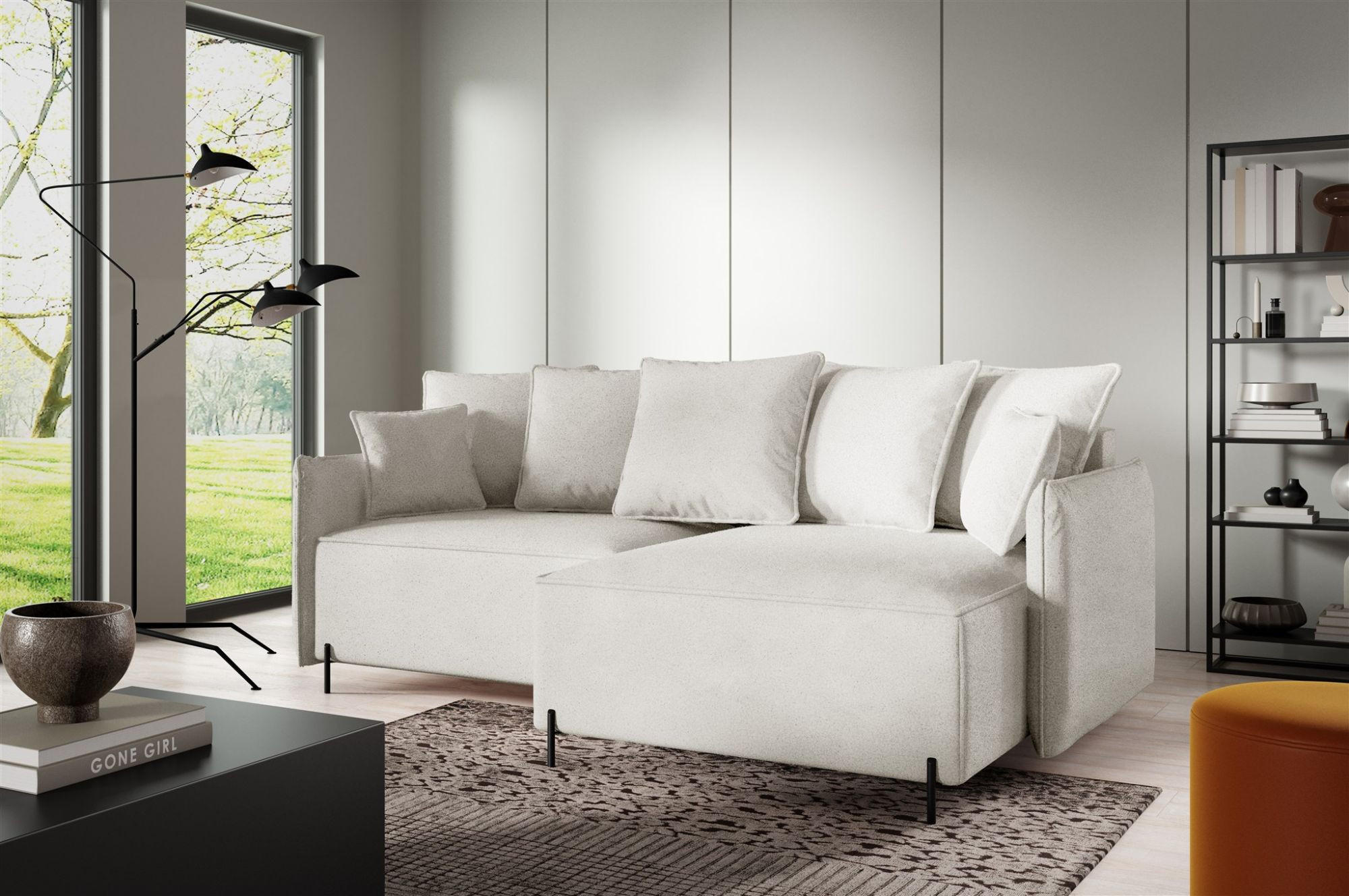 ECKSOFA Betto - Weiß, Holzwerkstoff/Textil (221/148cm) - Fun Möbel