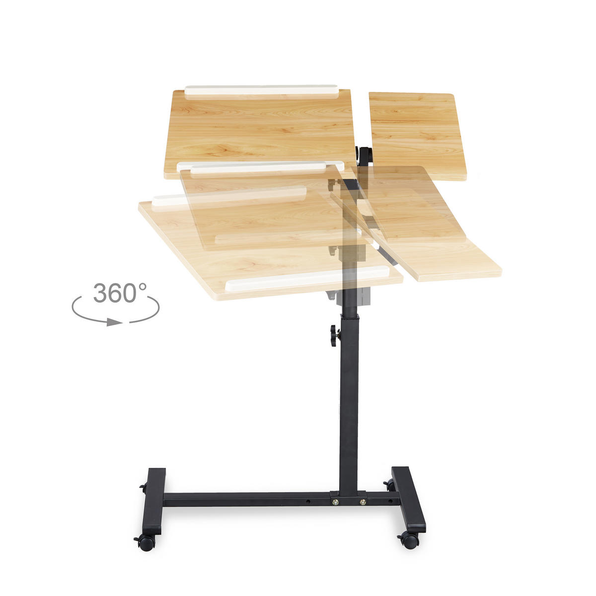 LAPTOPTISCH Gelb höhenverstellbar 60x40 cm - Multicolor, Holzwerkstoff/Metall (40/60/95cm) - Relaxdays