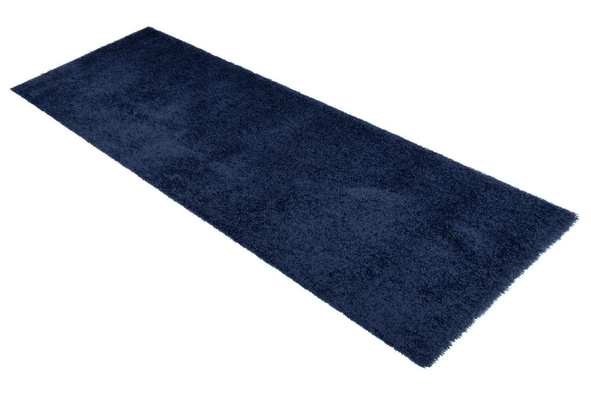 TEPPICHLÄUFER ESSENCE dunkelblau uni 80/300 cm - Dunkelblau, Textil (80/300cm) - Tapiso