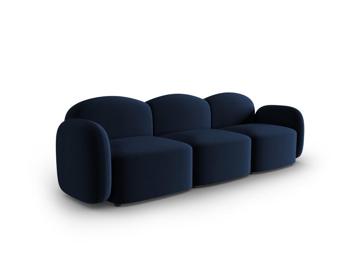 SOFA Blair aus Samt königsblau 3 Sitzplätze - Blau, Textil (87/80/272cm) - Micadoni