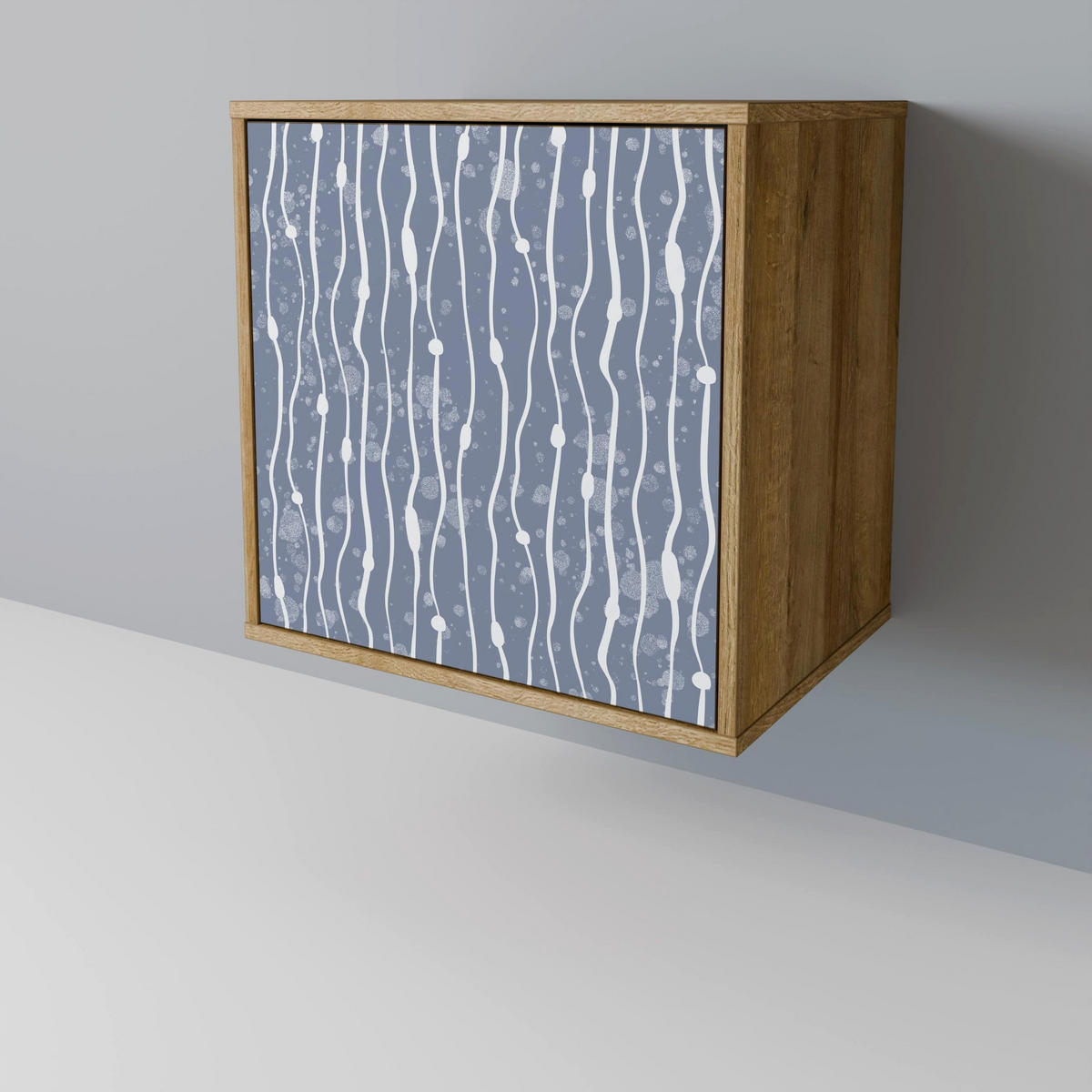 SIDEBOARD GRAPHITE RAIN, Eichefarben, 57,5x42x77,5 cm, Schräge Buchenholzfüße - Eichefarben/Buchefarben, Holzwerkstoff/Buchenholz (57.5/77.5/42cm) - SpaceRebels