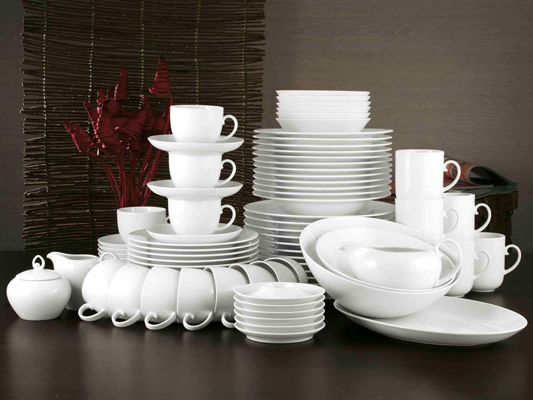 TEETASSEN Rondo/Liane weiß 0,20 l 6er Set - Weiß, Keramik (0.2L) - Seltmann Weiden