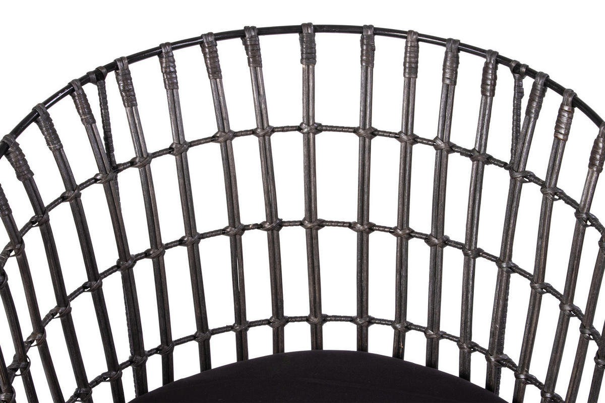 ESSZIMMERSTUHL LIMA - Anthrazit/Schwarz, Naturmaterialien/Metall (45/80/45cm) - SAM