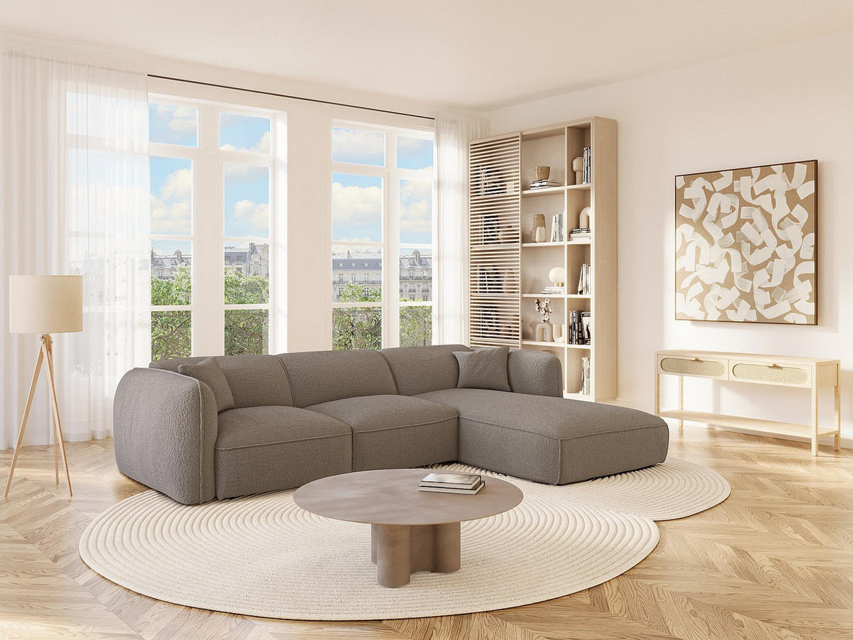 SOFA - 5 Personen - stoff - taupe Camilio - Taupe, Textil (272/74/165cm) - Vente-Unique