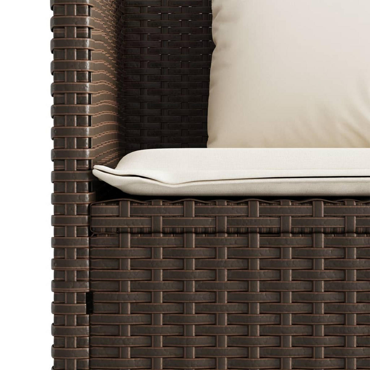 GARTENBANK Mit Kissen Braun Poly Rattan - Braun, Kunststoff (61/87/113cm) - vidaXL