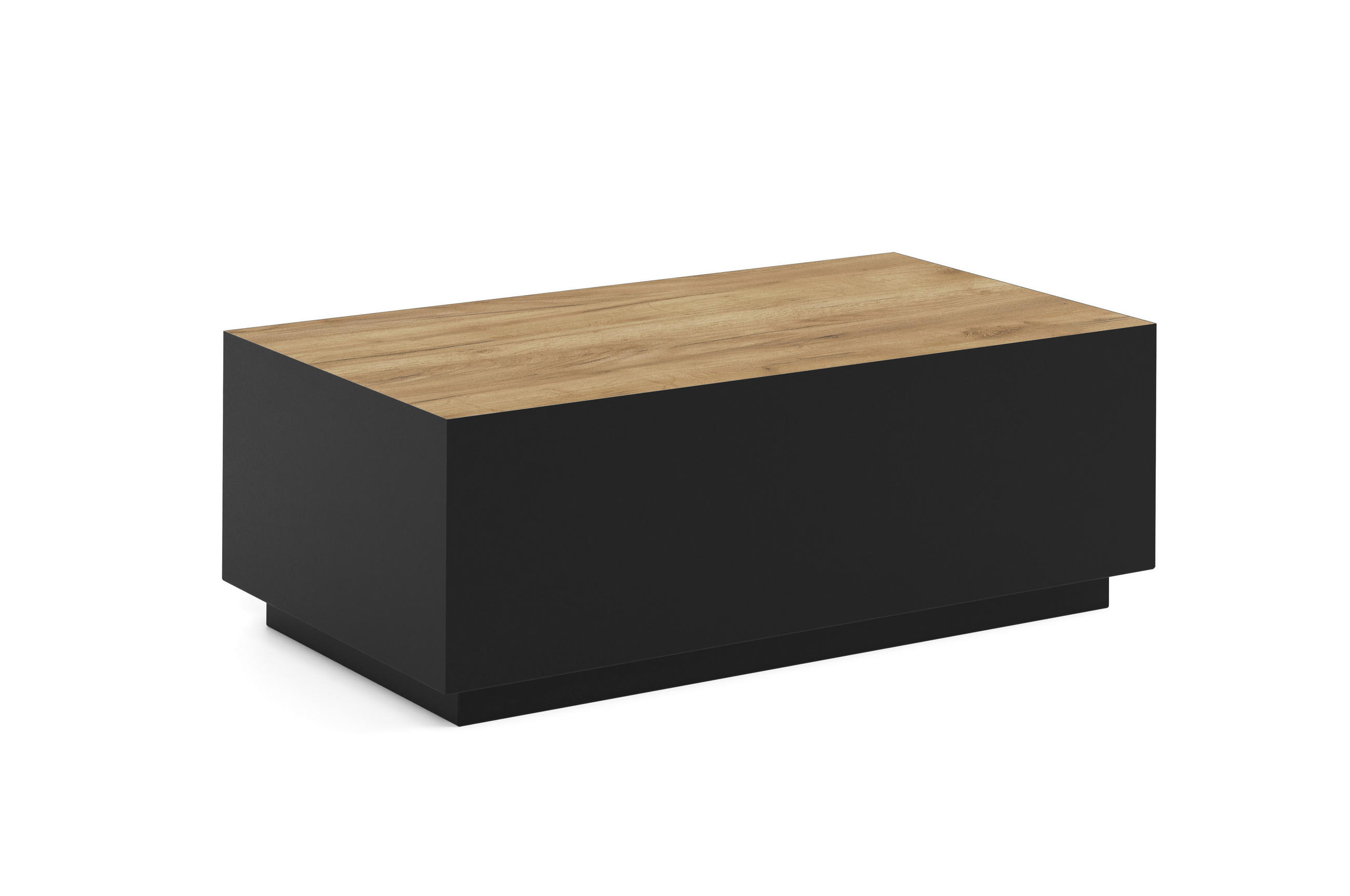 COUCHTISCH MORISS - Honigeiche/Schwarz, Holzwerkstoff (55/100/36cm) - Meblini