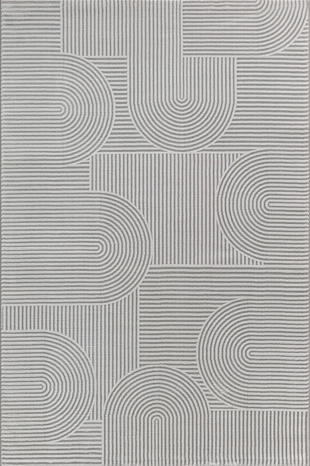 TEPPICH Kurzflor ERESMA Geometrisch Polyester Grau 160 x 230 cm - Grau, Textil (160/230cm) - KADIMA DESIGN