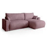ECKSOFA MORENO mit Schlaffunktion Puderrosa Cord - Pink, Textil (262/160cm) - Bromarkt